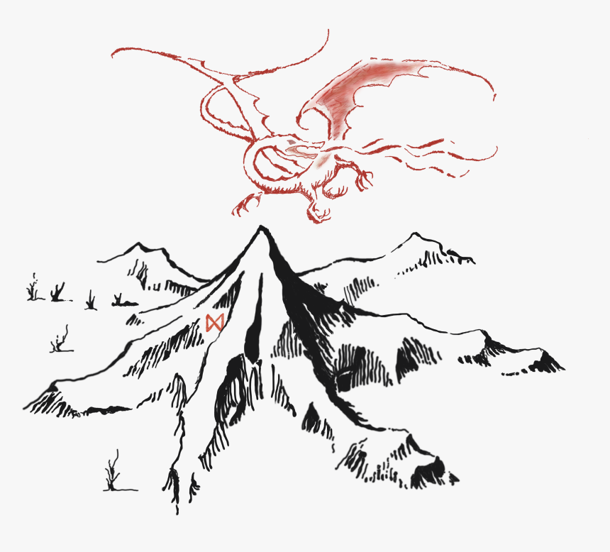 The Hobbit Smaug Bilbo Baggins Gandalf Lonely Mountain - Smaug And The Lonely Mountain, HD Png Download