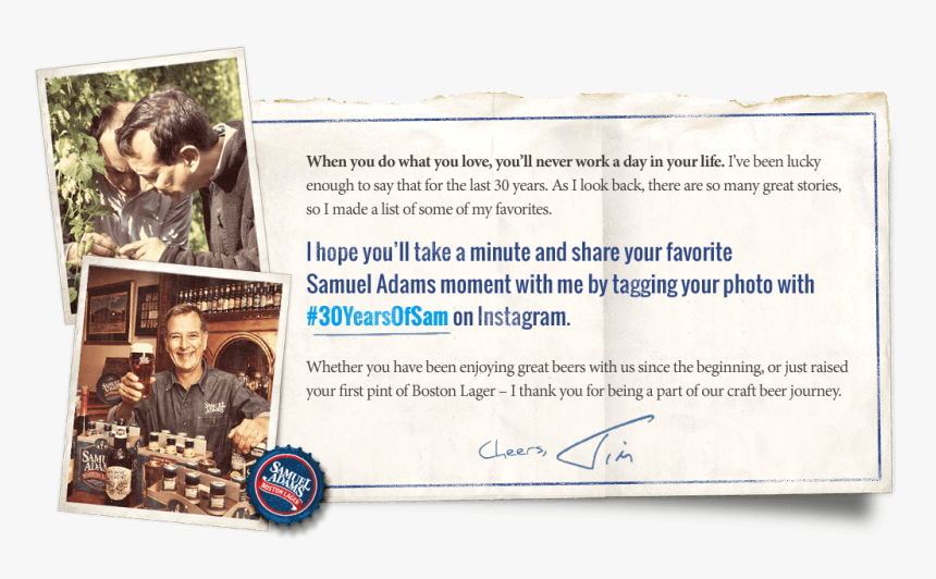 Sam Adams Boston Lager Back Label, HD Png Download