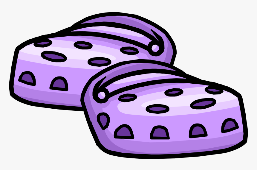 Clip Art Purple Cuckoo Ka Shoes - Club Penguin Purple Crocs, HD Png Download