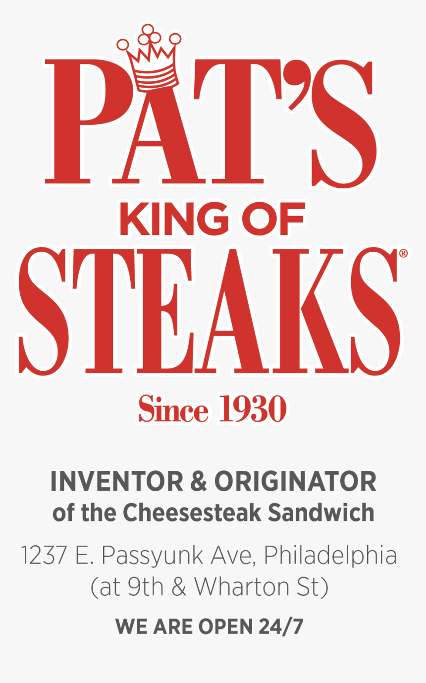 Logowaddress2 - Pat's King Of Steaks Logo, HD Png Download
