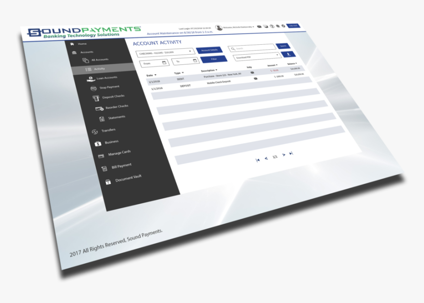 Sound Payments Banking Account Detail Screen - Graphic Design, HD Png Download