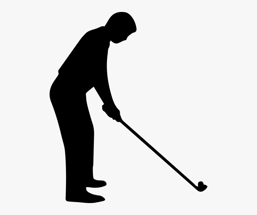 Golf Stroke Mechanics Silhouette Golfer Clip Art - Black And White Golfer, HD Png Download