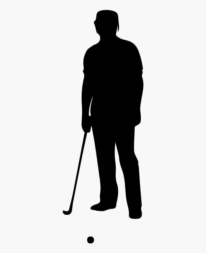 Golfing Clipart Golf Equipment - Golfer Standing Silhouette, HD Png Download