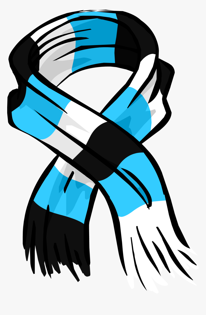 Blue Striped Scarf Png Image - Club Penguin Scarf Png, Transparent Png