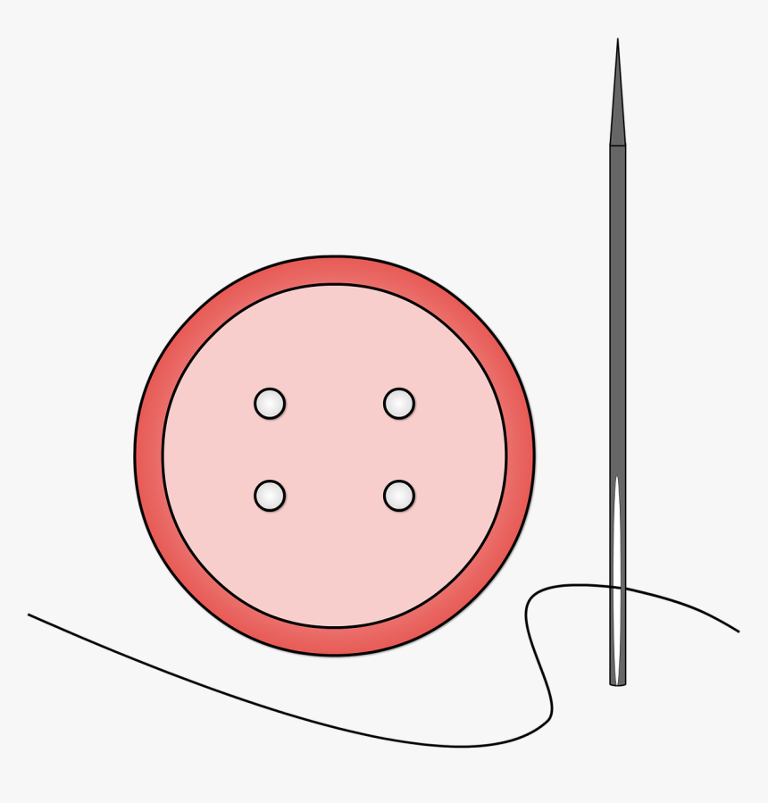 Button Needle Sewing Free Picture - Circle, HD Png Download