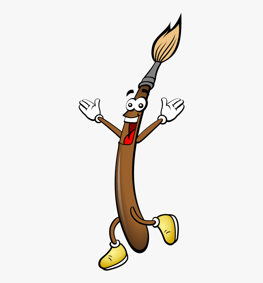 Clip Art Paint Brushes - Cartoon Animated Paint Brush, HD Png Download