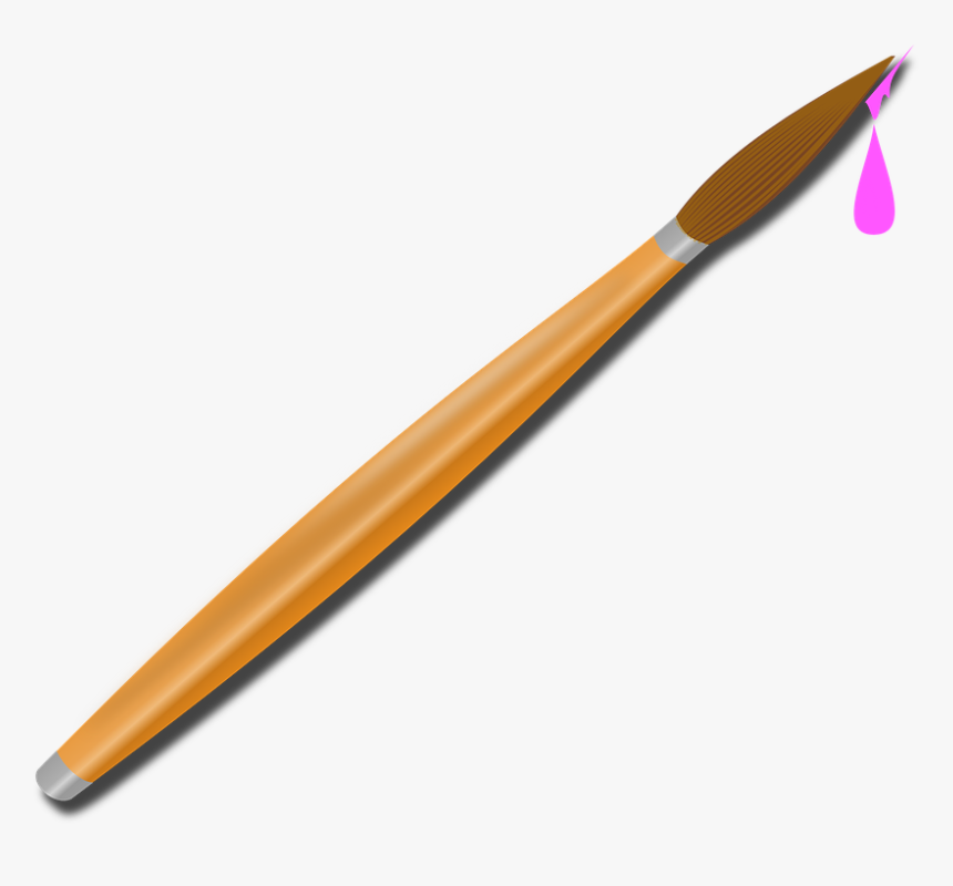 Pink Paintbrush Svg Clip Arts - Paint Brush Drip Png, Transparent Png