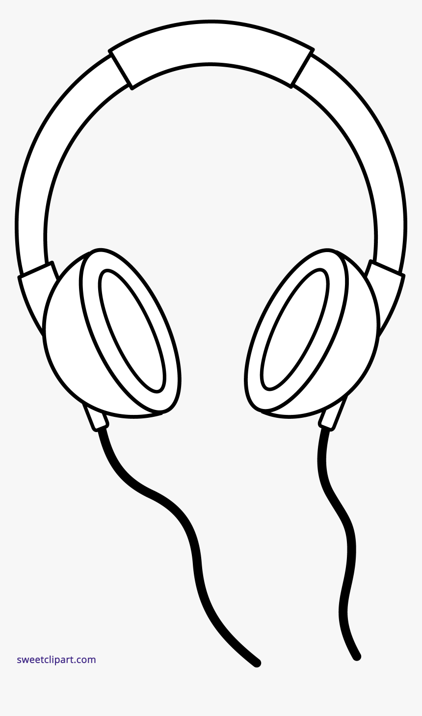 Collection Of Free Hemaphaein Clipart Headphone Line - Headphones Clipart Black And White, HD Png Download