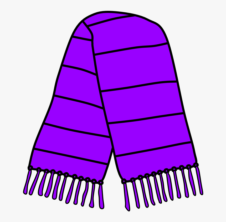 Scarf, Fringe, Purple - Purple Scarf Clip Art, HD Png Download