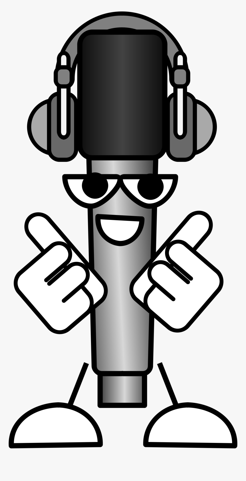 Mike The Mic With Headphones Clip Arts - Microphone Comic, HD Png Download