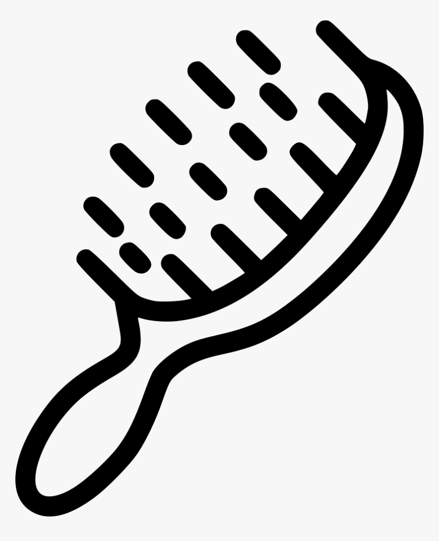 Hair Brush - Hairbrush Clipart Black And White, HD Png Download