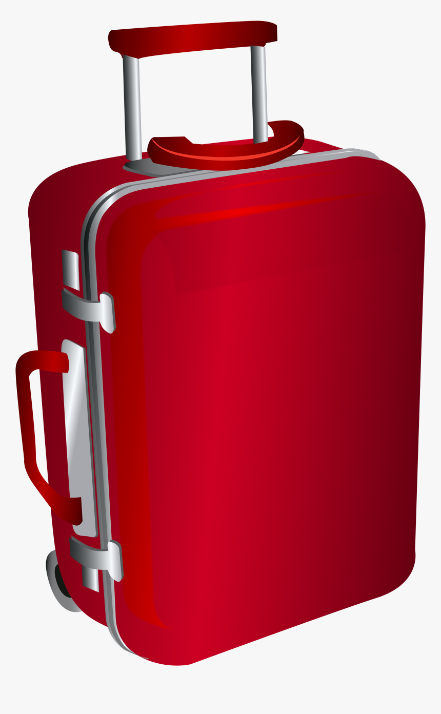 Red Trolley Travel Bag Png Clipart Image - Trolly Bag Png File, Transparent Png