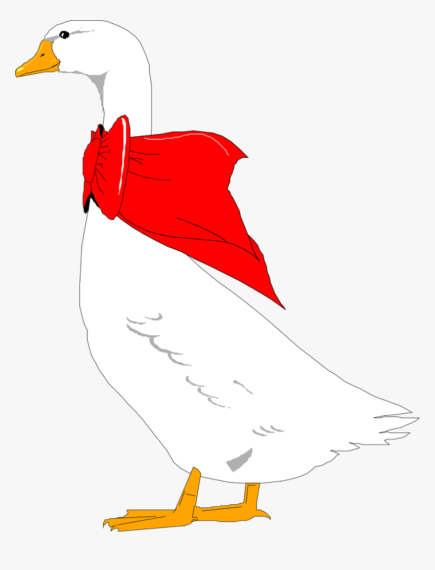 Free Goose With Red Scarf Clip Art - Goose, HD Png Download