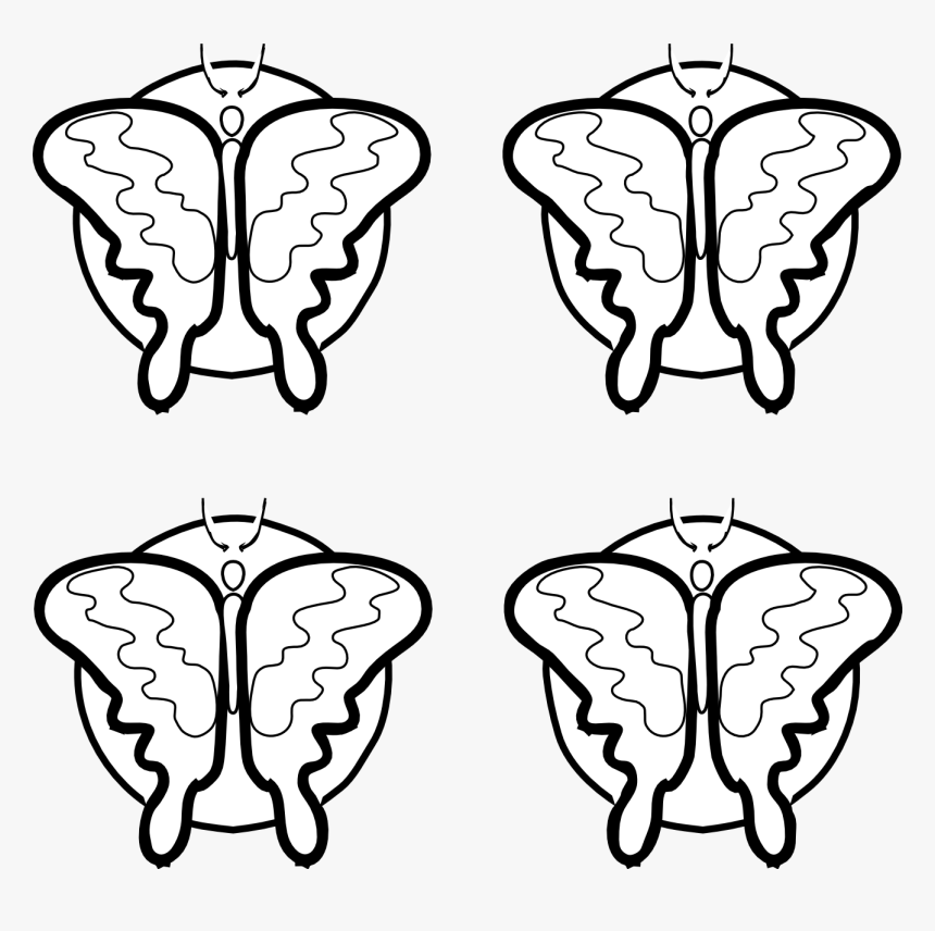 Butterfly Black And White Black And White Butterfly - 4 Butterfly Clipart Black And White, HD Png Download