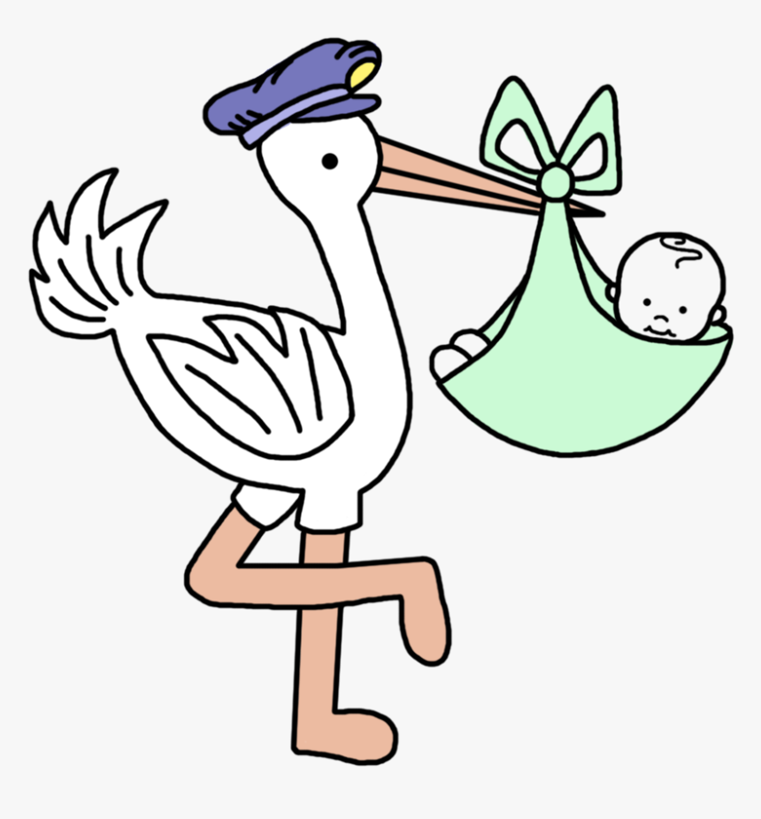 Transparent Diaper Clipart Png - Baby Arrival Stork Baby Announcement, Png Download
