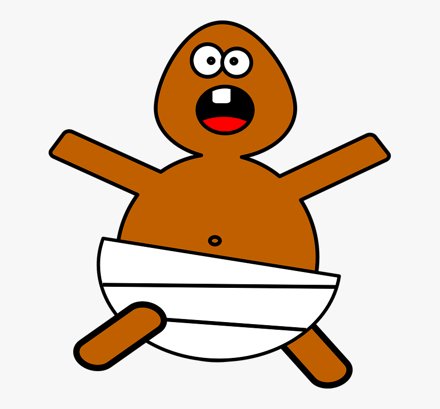 Excited African -american Baby In White Diaper Svg - Screaming Baby Clipart Transparent Background, HD Png Download