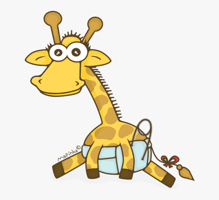 Transparent Diaper Clipart - Baby Giraffe With Diaper Clipart, HD Png Download