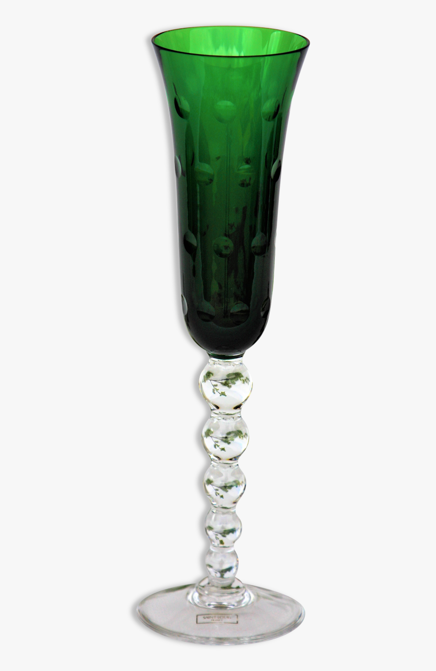 Champagne Glass Saint Louis Crystal Color Model Green - Flutes Saint Louis Couleurs, HD Png Download