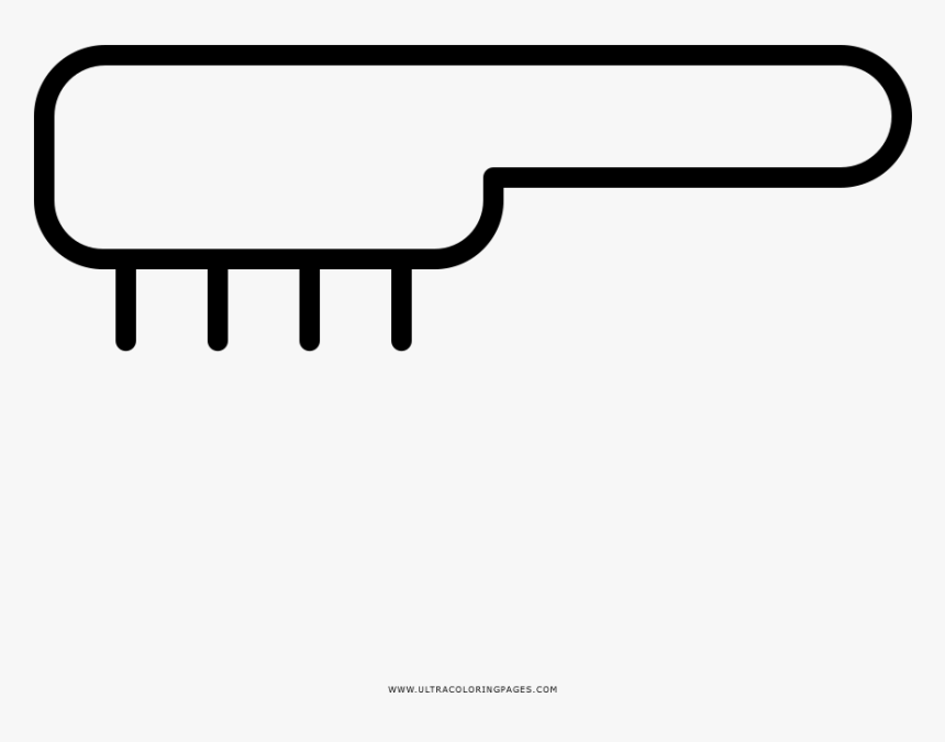 Hair Brush Coloring Page - Line Art, HD Png Download