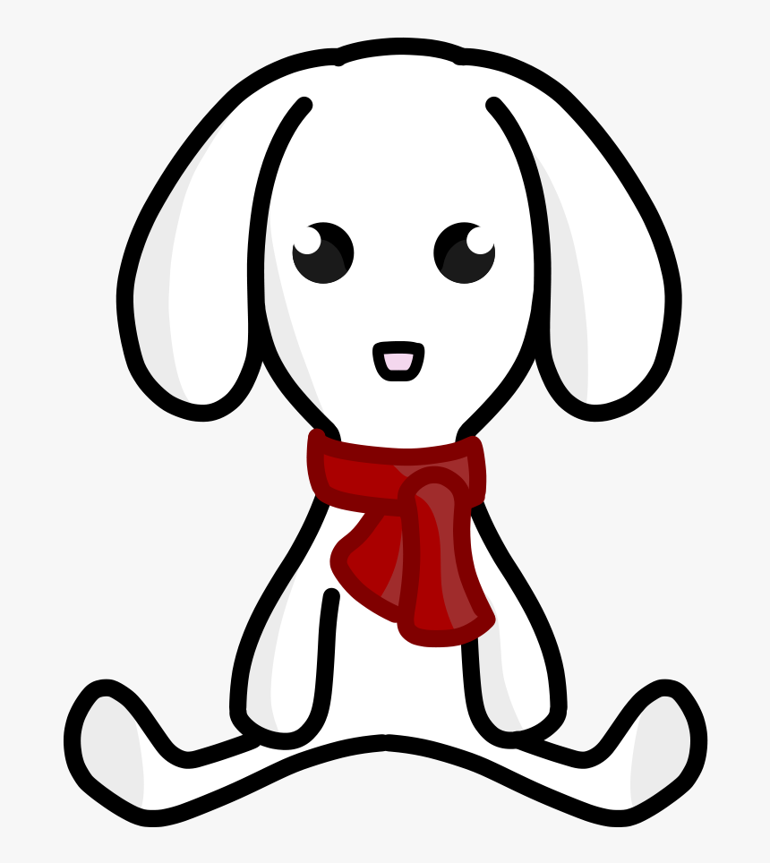 Puppy, Dog, Pet, White, Scarf, Red - Clipart Dog Snow, HD Png Download