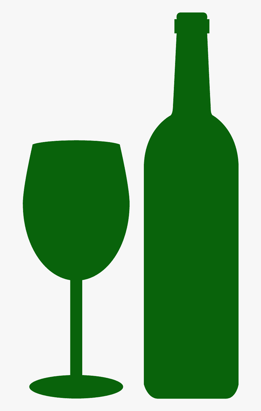 Wine Glass And Bottle Silhouette, HD Png Download