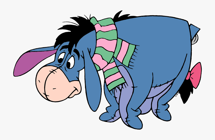 New Wearing A Scarf - Eeyore Wearing Scarf, HD Png Download