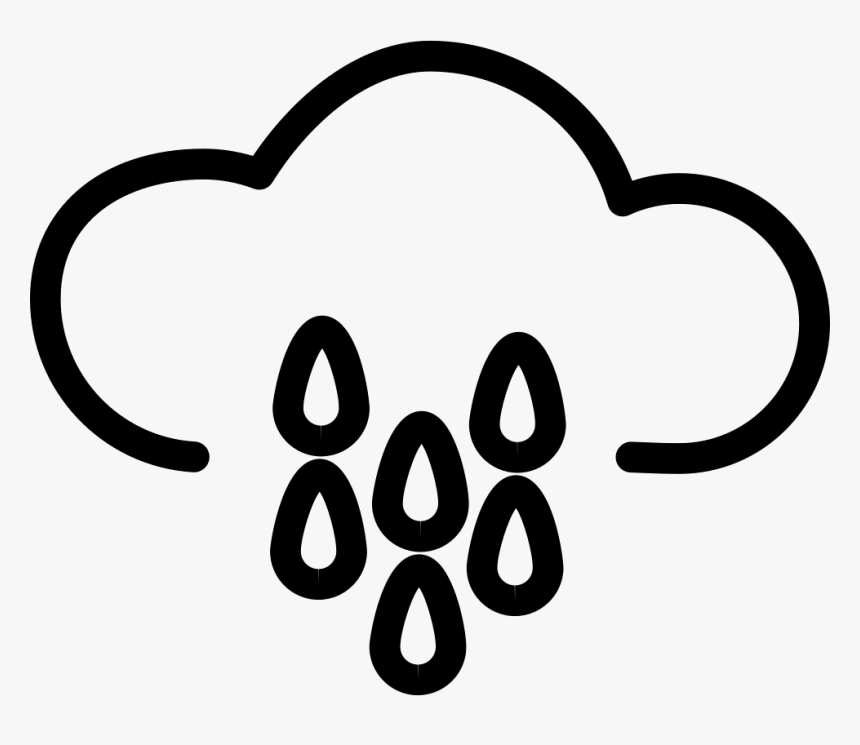 Rain Cloud Outline With Water Drops - Nube Con Agua Png, Transparent Png