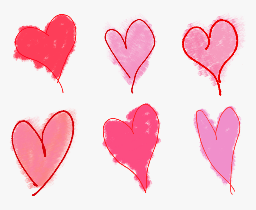 Transparent Heart Hands Png - Drawn Pink Heart Clipart Transparent, Png Download