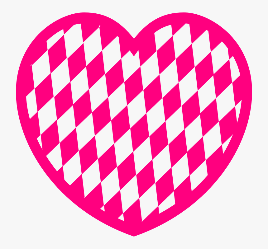How To Set Use Pink Heart With Diamond Pattern Clipart - Heart With Diamond Pattern, HD Png Download