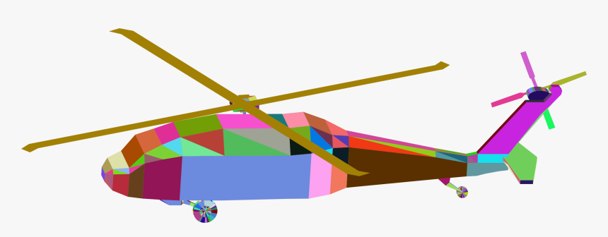 3d Low Poly Blackhawk Helicopter Prismatic Clip Arts, HD Png Download