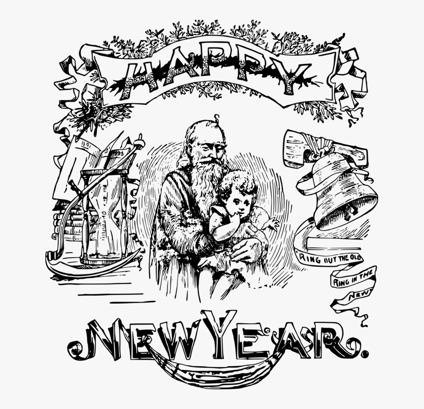 Happy New Year Old Man Baby, HD Png Download