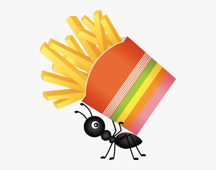 Clip Art Ants Carry French Fries Transprent - Ants Carrying Food Clipart, HD Png Download