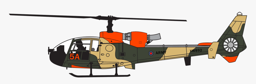 Army Helicopter Clipart British - Westland Gazelle Ah 1, HD Png Download