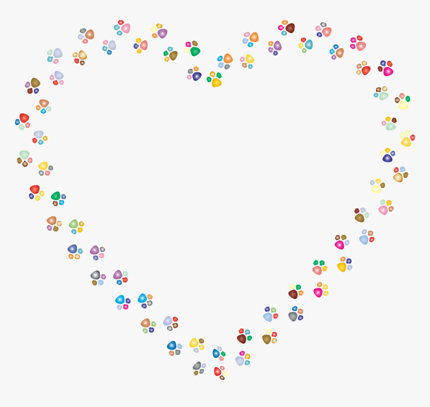This Free Icons Png Design Of Colorful Paw Prints Heart - Colorful Cat Paw Print, Transparent Png