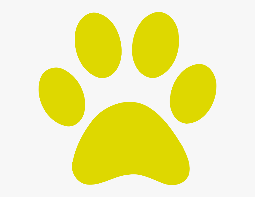 Yellow Paw Print Black Outline Clipart - Grey Paw Print Clip Art, HD Png Download