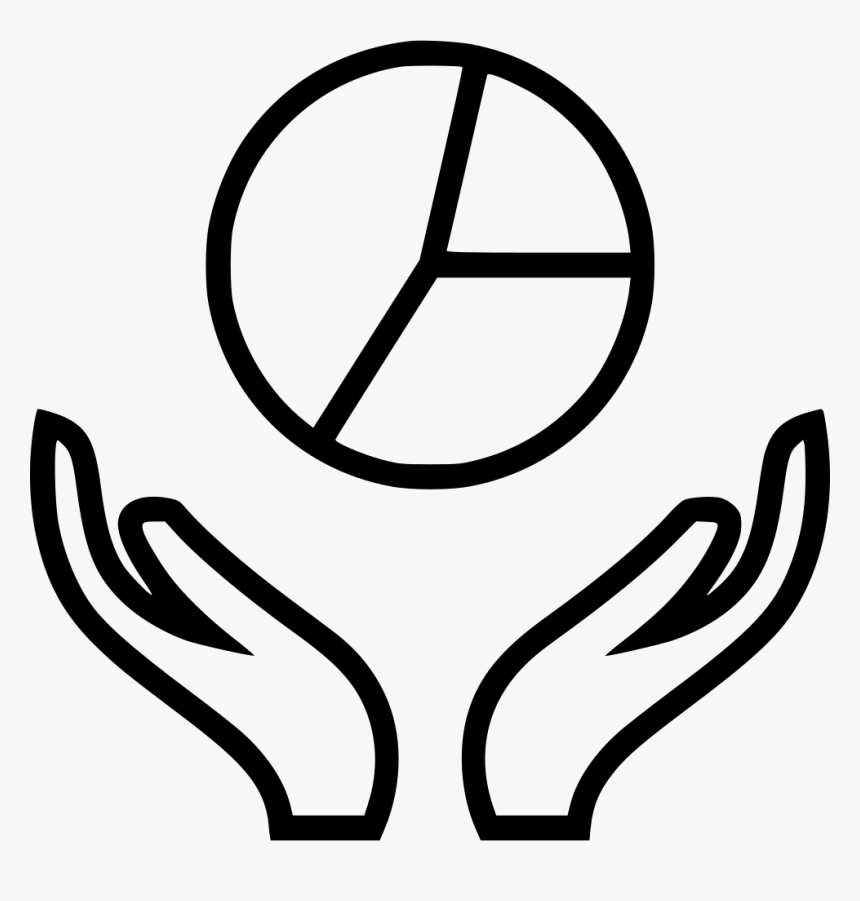 Pie Chart Graph Report Hands Hand Money - Interest Rate Black And White, HD Png Download