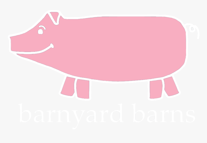 Barnyard Barns Pink Pig White Outline , Png Download - Domestic Pig, Transparent Png