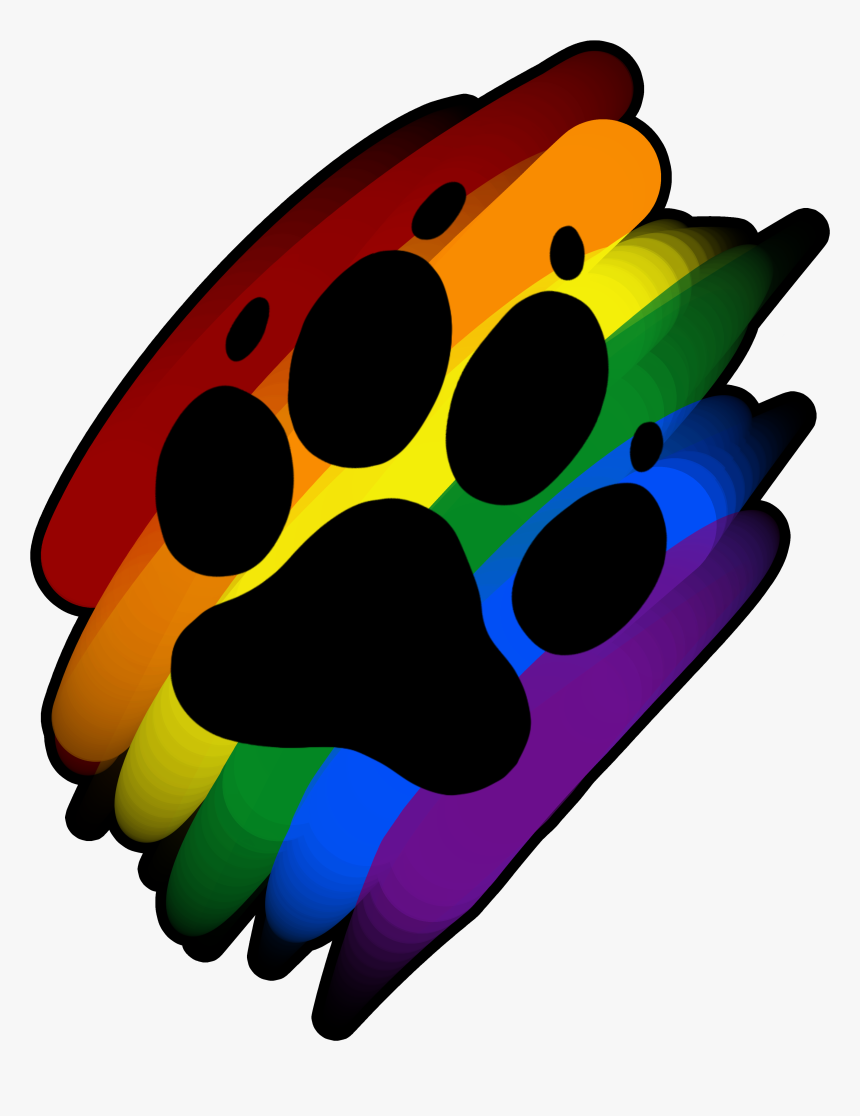 Rainbow Paw Print Art, HD Png Download