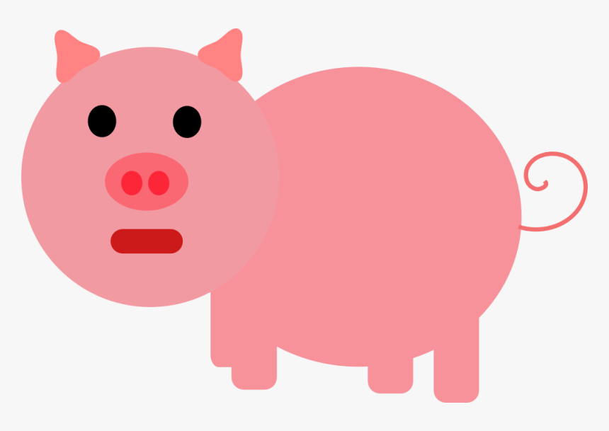 Pink Pig Coloring Page, HD Png Download
