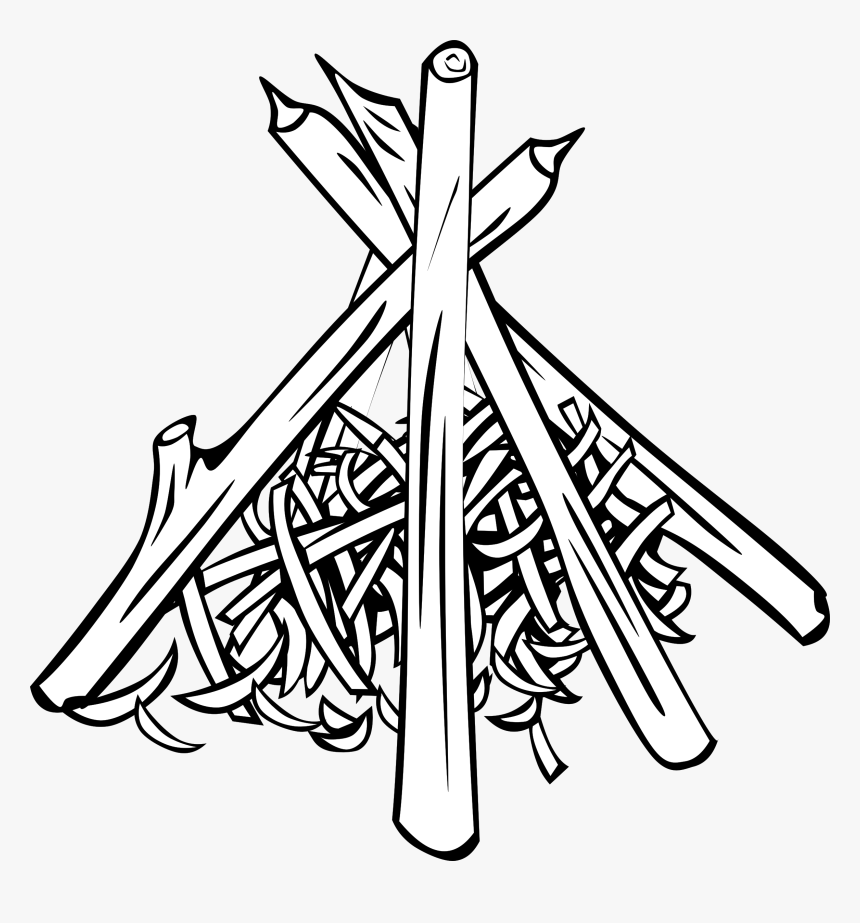 Campfire Wood Pile Cooking Flame Heat Firewood - Teepee Fire, HD Png Download