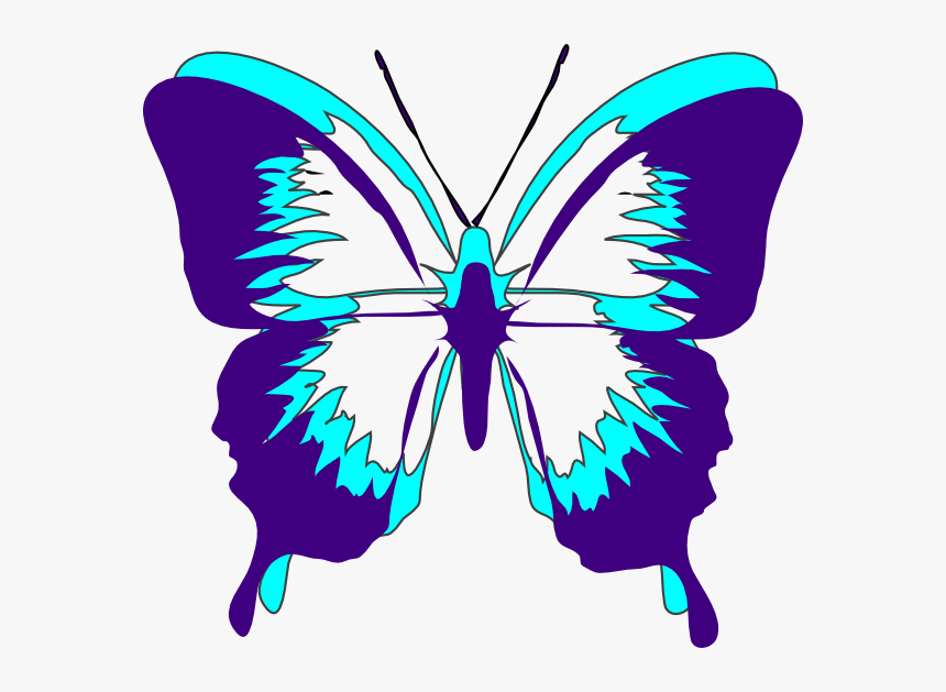 Image Clip Art At Clker Com Vector Online - Purple And Teal Butterfly, HD Png Download