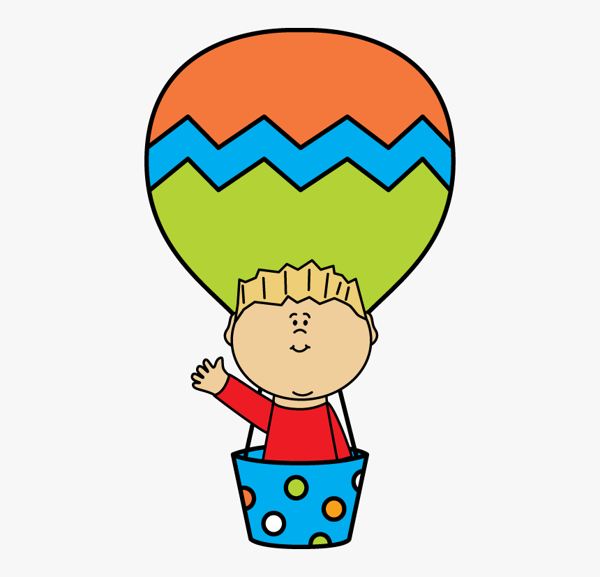 Ballon Drawing Baby Boy - Boy In A Hot Air Balloon, HD Png Download