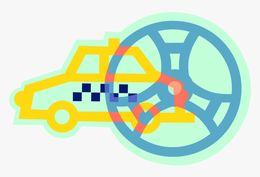 Vector Illustration Of Taxicab Taxi Or Cab Vehicle - Circle, HD Png Download