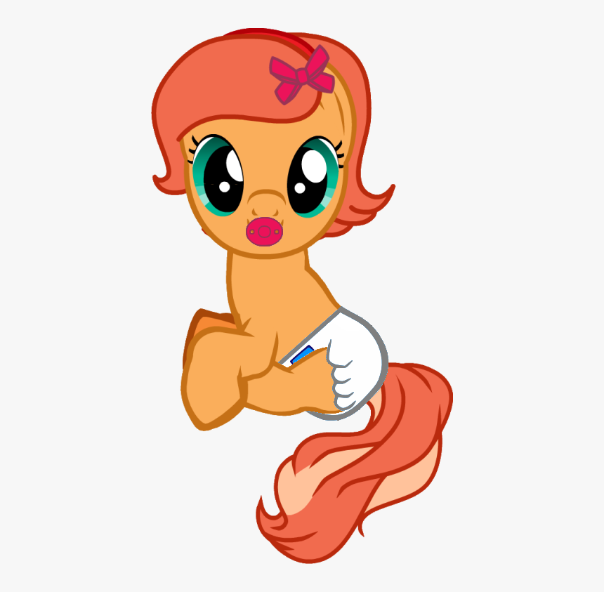 Thunderdasher07, Bow, Diaper, Female, Foal, Headband, - Cartoon, HD Png Download