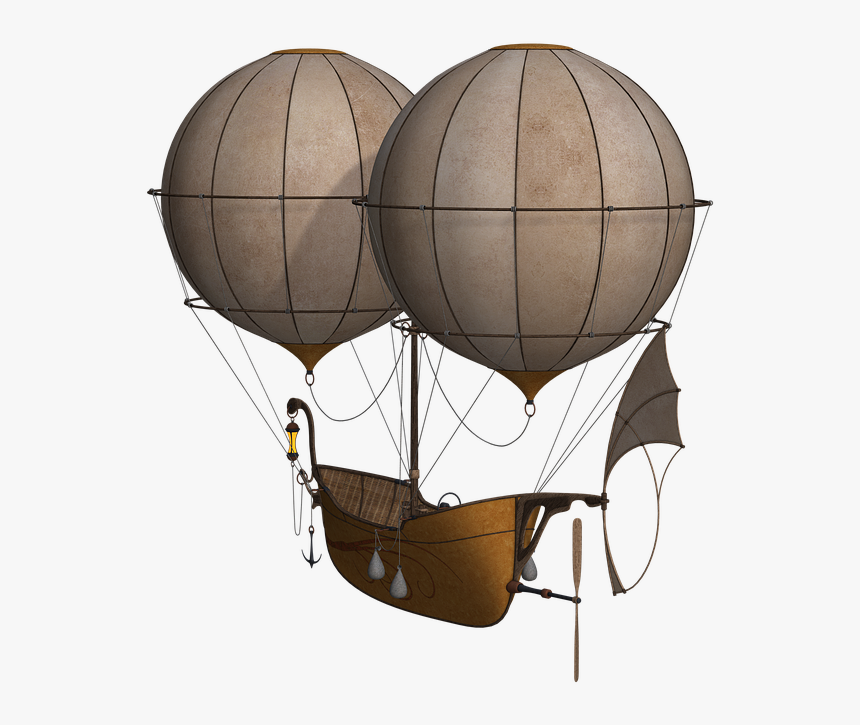 Hot Air Balloon, Aircraft, Balloon, Airship, Float - Balloon Fantasy Steampunk Hot Air Balloon, HD Png Download