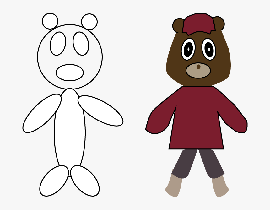 Both Bear Wireframes - Cartoon, HD Png Download