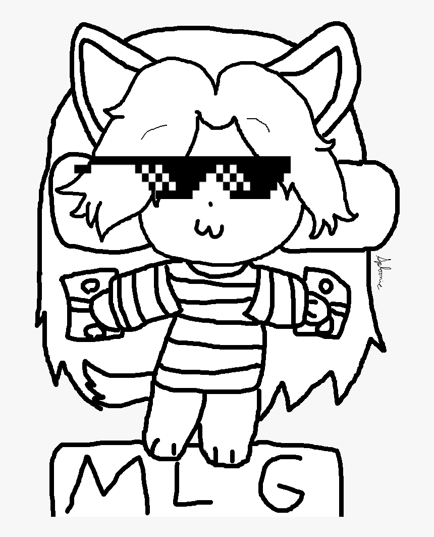 Mlg Temmie By On @ - Cartoon, HD Png Download