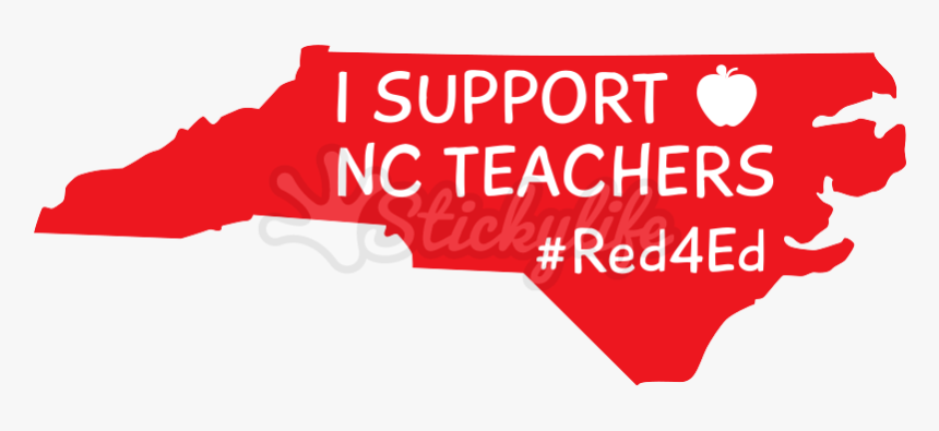 North Carolina Decal Example - Red For Ed North Carolina, HD Png Download