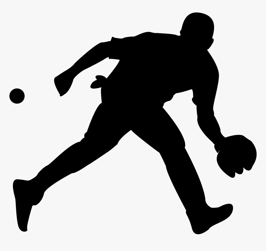 Baseball Silhouette Clip Art - Silhouette Drawing Of A Sport, HD Png Download