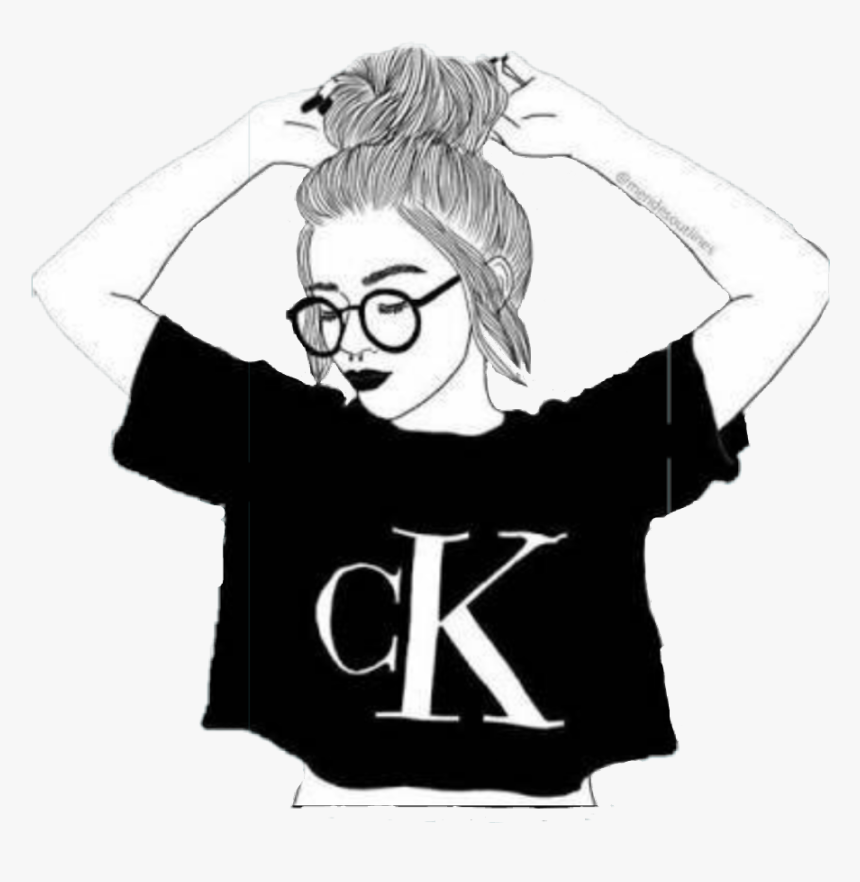 #1 #girl #nerd #cartoon - Calvin Klein, HD Png Download